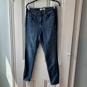 Athleta Jeans Womens 8 Blue Skinny Tuxedo Stripe Sculptek Zippered Pants